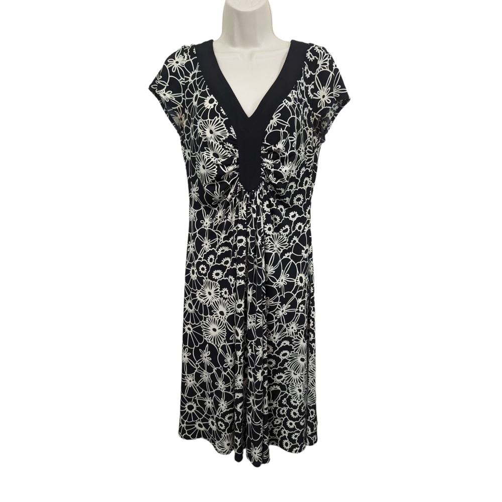 Maggy London V Neck Printed Dress Sz 10